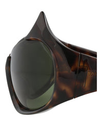 Balenciaga Womens Shield/Wrap Havana Havana Green Fashion Designer Eyewear