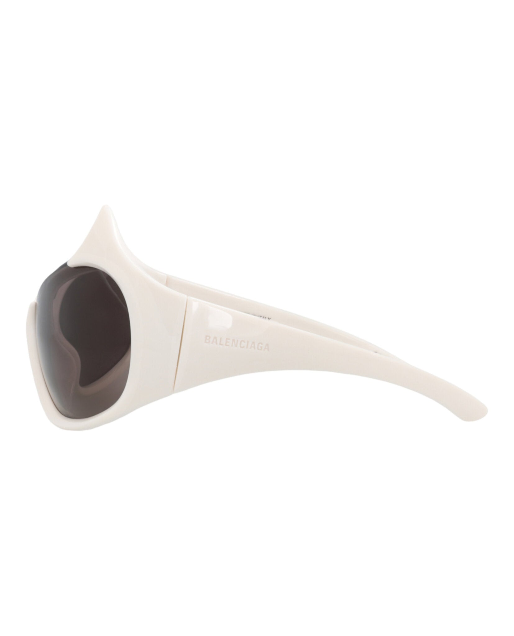 Balenciaga Womens Shield/Wrap Ivory Ivory Grey Fashion Designer Eyewear