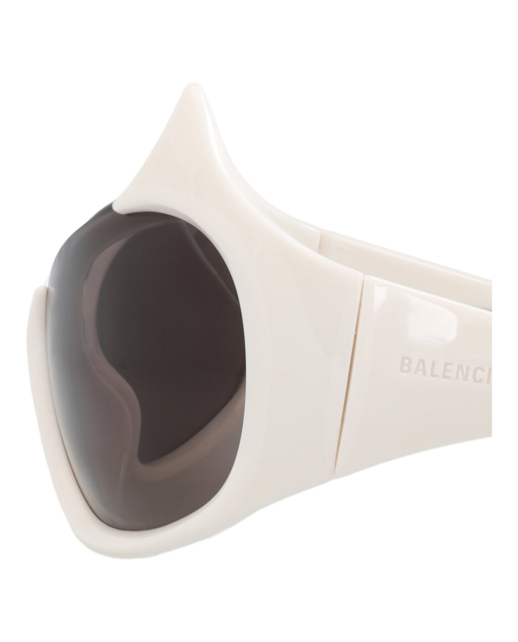 Balenciaga Womens Shield/Wrap Ivory Ivory Grey Fashion Designer Eyewear