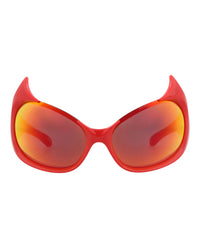 Balenciaga Balenciaga Womens Shield/Wrap Red Red Red Fashion Designer Eyewear