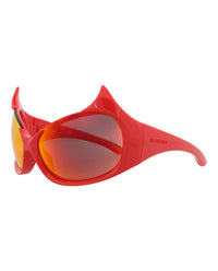 Balenciaga Balenciaga Womens Shield/Wrap Red Red Red Fashion Designer Eyewear