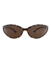 Balenciaga Unisex Shield/Wrap Havana Havana Brown Fashion Designer Eyewear