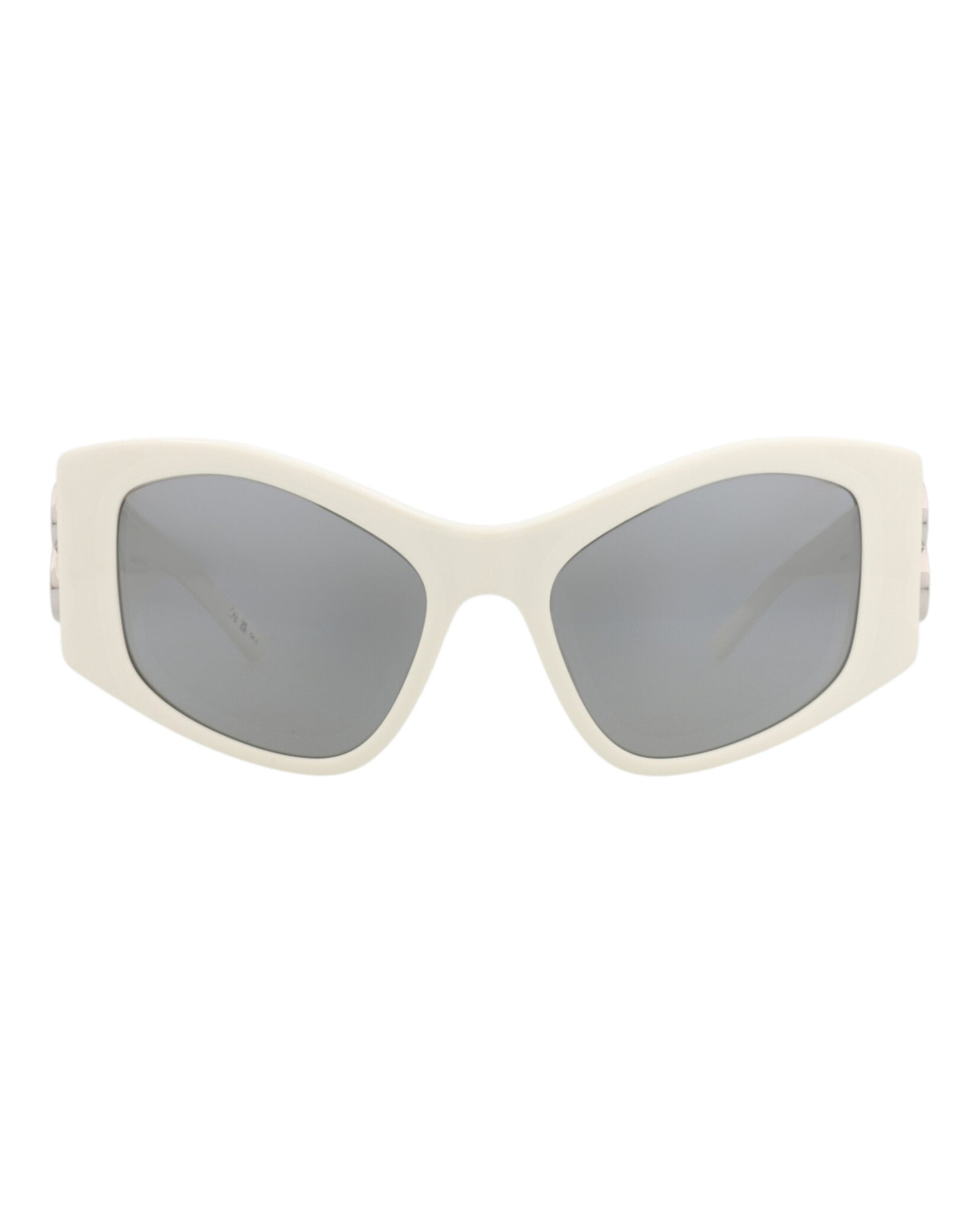 Balenciaga Womens Cat Eye White White Silver Fashion Designer Eyewear