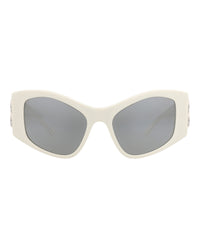 Balenciaga Womens Cat Eye White White Silver Fashion Designer Eyewear