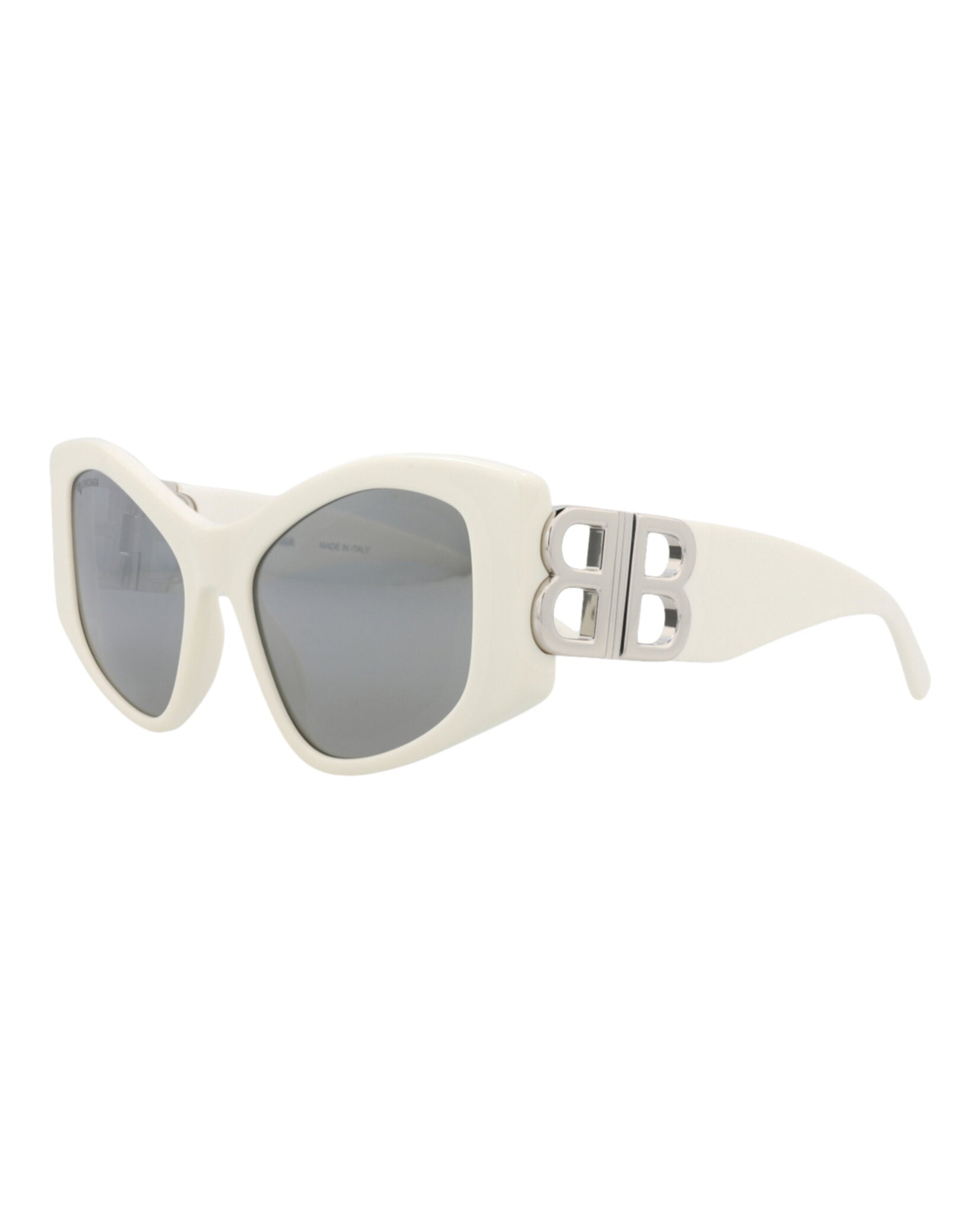 Balenciaga Womens Cat Eye White White Silver Fashion Designer Eyewear