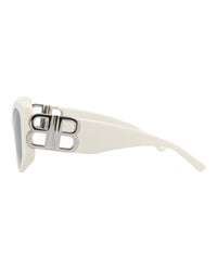 Balenciaga Womens Cat Eye White White Silver Fashion Designer Eyewear