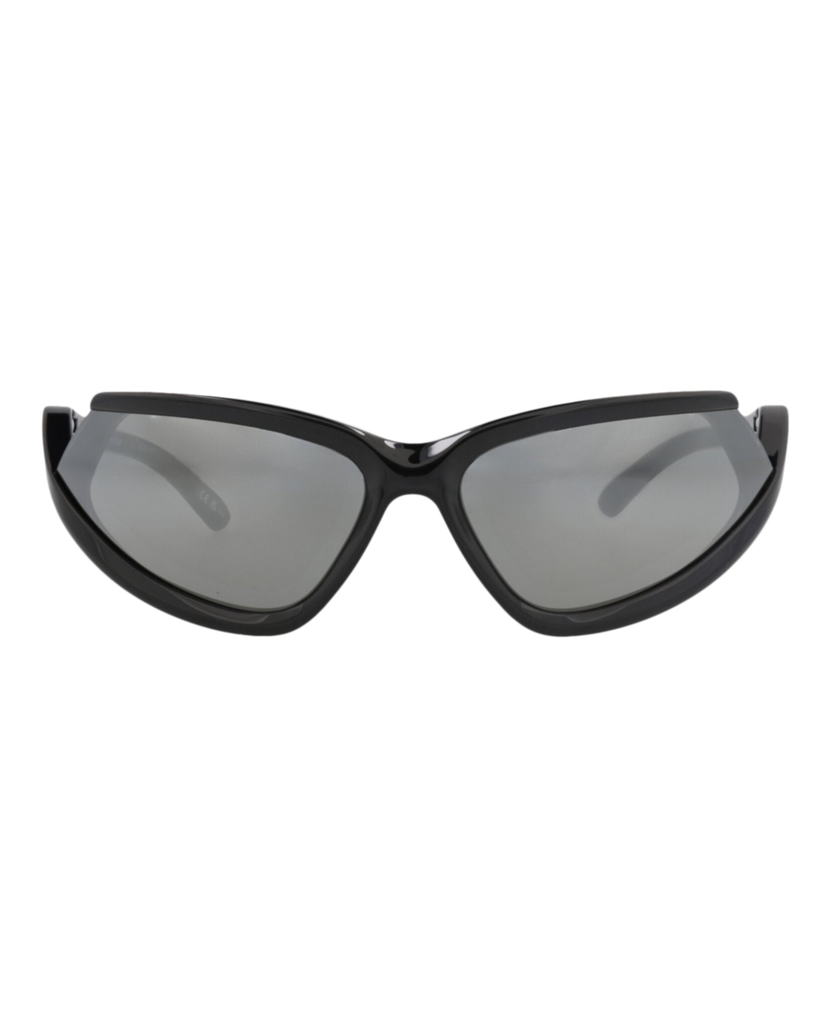 Balenciaga Unisex Shield/Wrap Black Black Silver Fashion Designer Eyewear