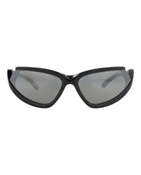 Balenciaga Unisex Shield/Wrap Black Black Silver Fashion Designer Eyewear