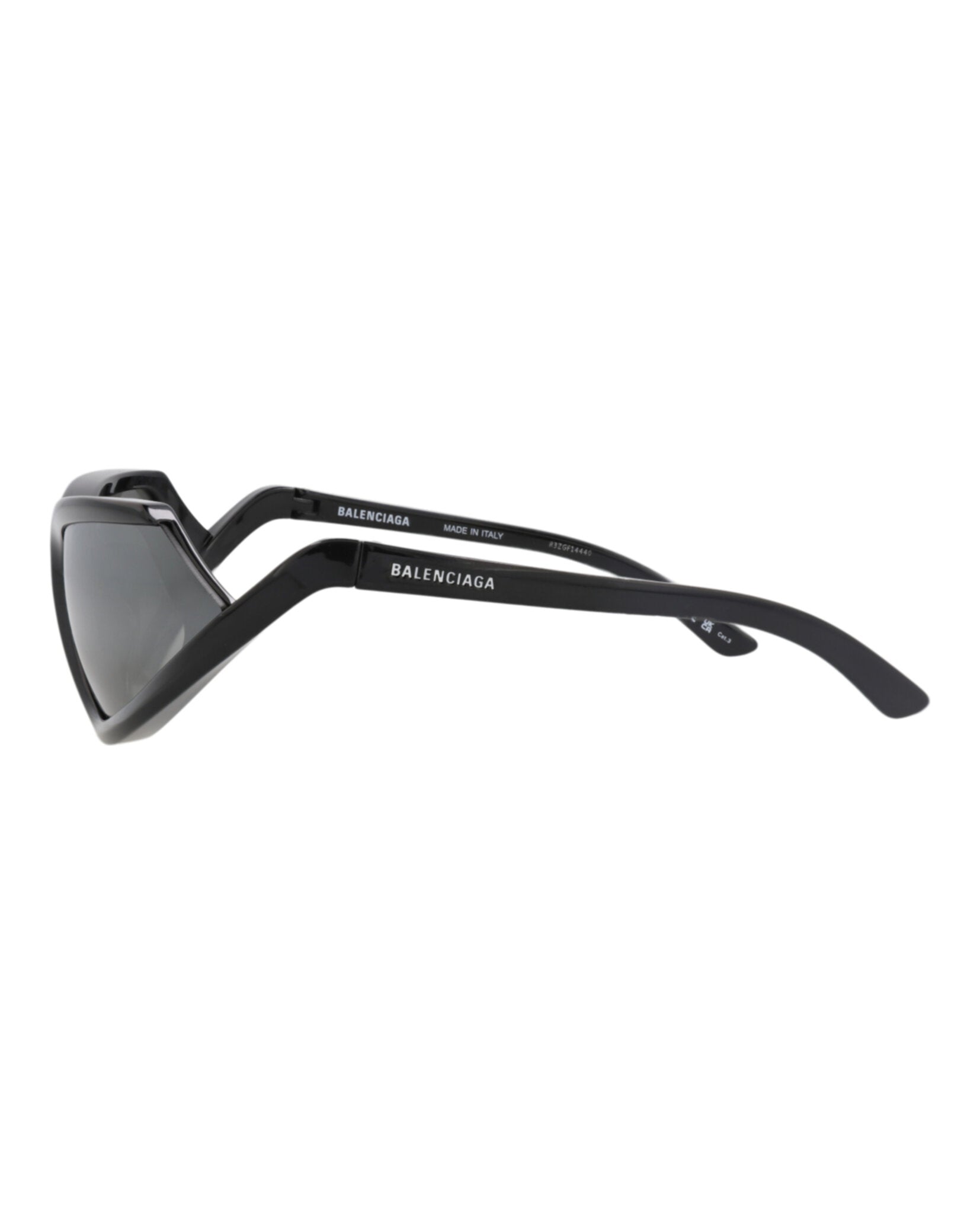 Balenciaga Unisex Shield/Wrap Black Black Silver Fashion Designer Eyewear