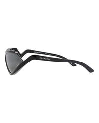 Balenciaga Unisex Shield/Wrap Black Black Silver Fashion Designer Eyewear