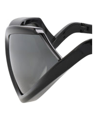 Balenciaga Unisex Shield/Wrap Black Black Silver Fashion Designer Eyewear
