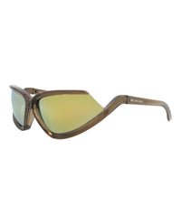 Balenciaga Unisex Shield/Wrap Brown Brown Yellow Fashion Designer Eyewear