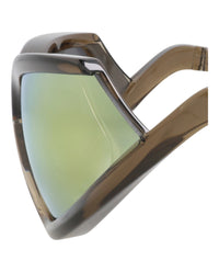 Balenciaga Unisex Shield/Wrap Brown Brown Yellow Fashion Designer Eyewear