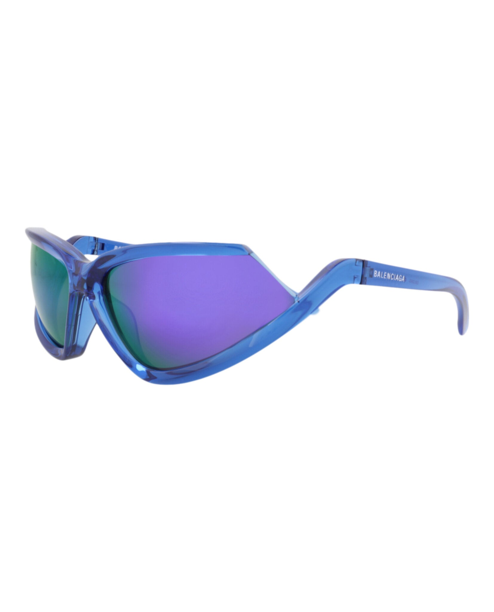 Balenciaga Unisex Shield/Wrap Blue Blue Violet Fashion Designer Eyewear