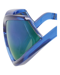 Balenciaga Unisex Shield/Wrap Blue Blue Violet Fashion Designer Eyewear