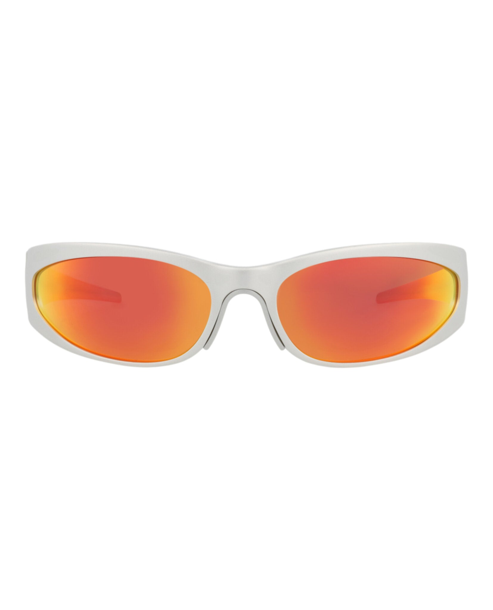 Balenciaga Mens Shield/Wrap Silver Silver Red Fashion Designer Eyewear