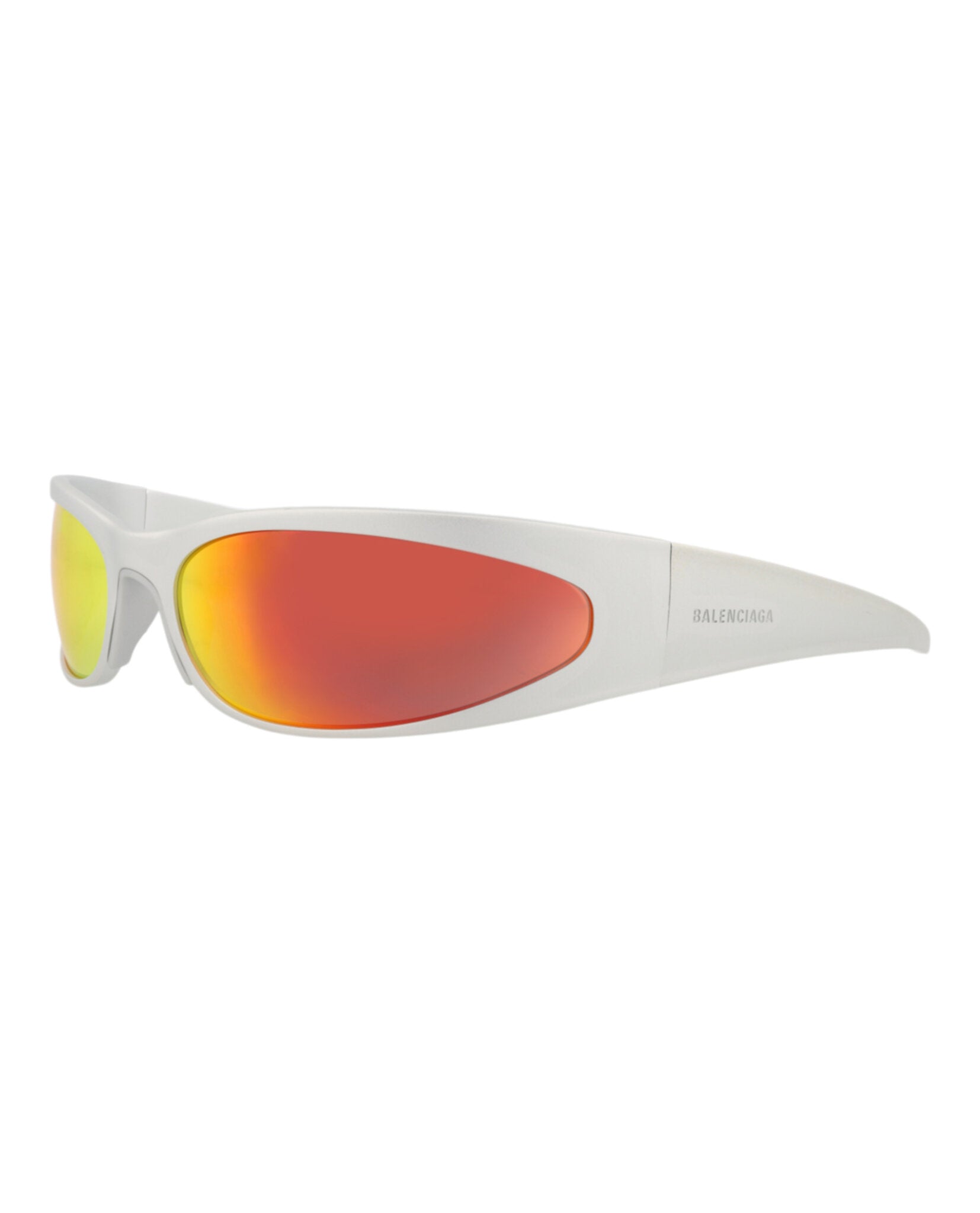 Balenciaga Mens Shield/Wrap Silver Silver Red Fashion Designer Eyewear