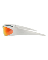 Balenciaga Mens Shield/Wrap Silver Silver Red Fashion Designer Eyewear