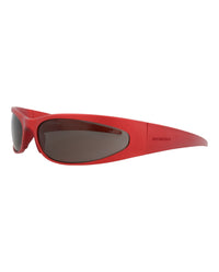 Balenciaga Mens Shield/Wrap Red Red Grey Fashion Designer Eyewear