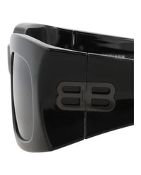 Balenciaga Unisex Square/Rectangle Black Black Blue Fashion Designer Eyewear