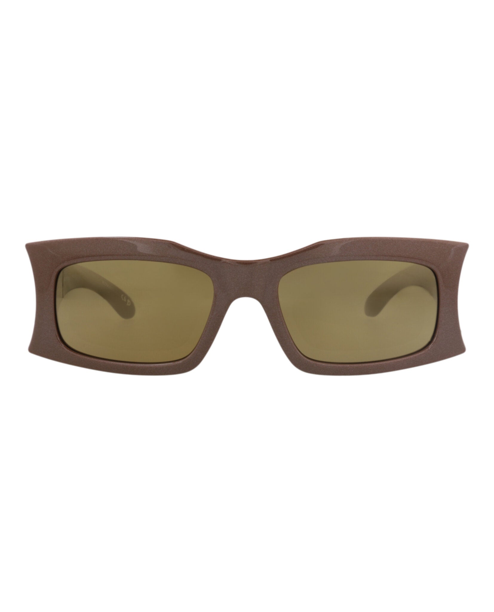 Balenciaga Unisex Square/Rectangle Brown Brown Bronze Fashion Designer Eyewear
