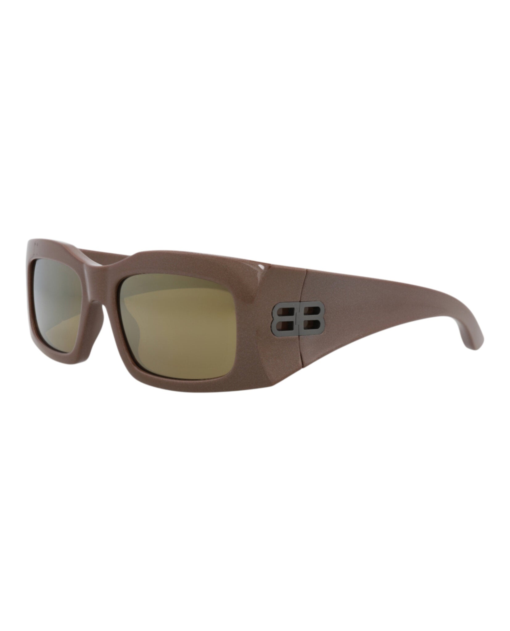Balenciaga Unisex Square/Rectangle Brown Brown Bronze Fashion Designer Eyewear