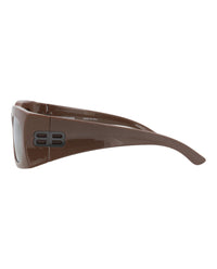 Balenciaga Unisex Square/Rectangle Brown Brown Bronze Fashion Designer Eyewear