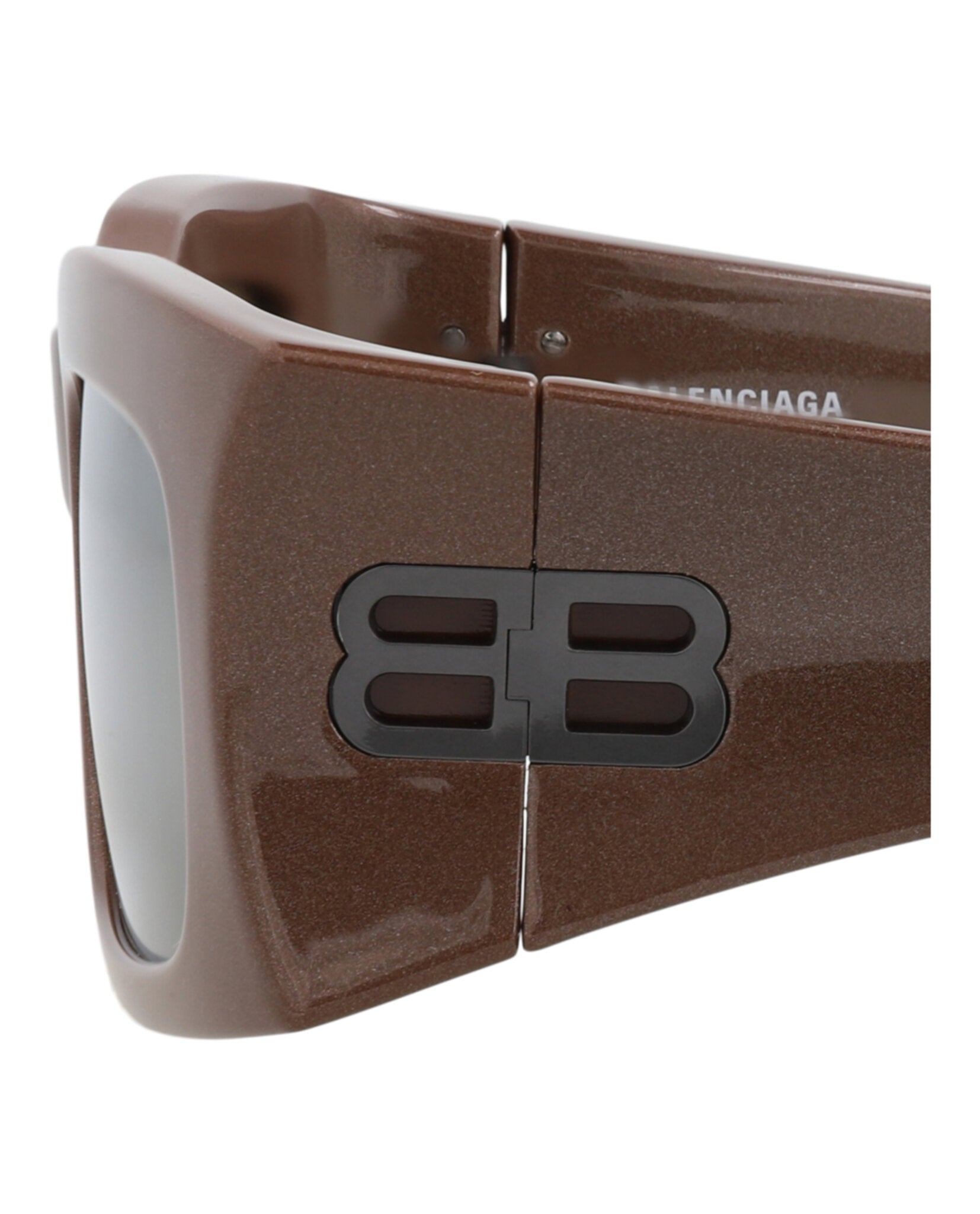 Balenciaga Unisex Square/Rectangle Brown Brown Bronze Fashion Designer Eyewear