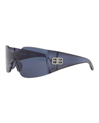 Balenciaga Unisex Shield/Wrap Blue Blue Blue Fashion Designer Eyewear