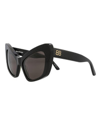 Balenciaga Womens Cat Eye Black Black Grey Fashion Designer Eyewear