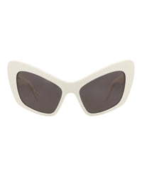 Balenciaga Womens Cat Eye White White Grey Fashion Designer Eyewear
