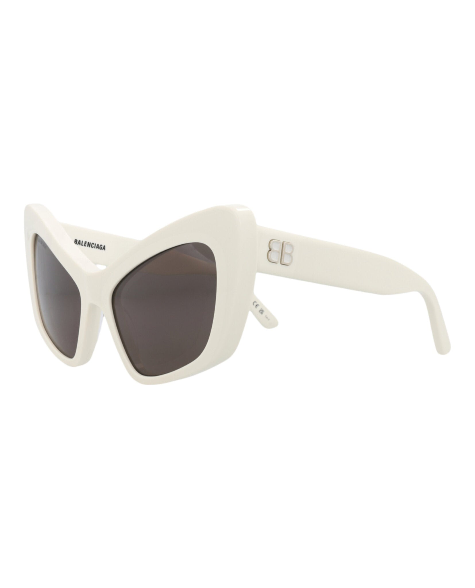 Balenciaga Womens Cat Eye White White Grey Fashion Designer Eyewear