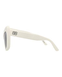 Balenciaga Womens Cat Eye White White Grey Fashion Designer Eyewear