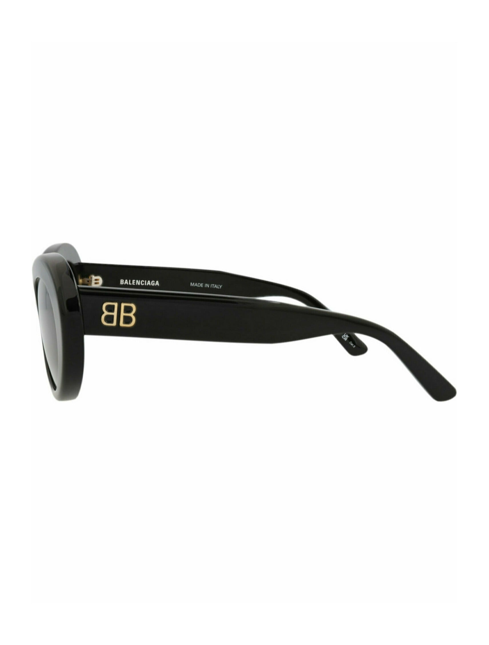 Balenciaga Womens Round/Oval Black Black Grey Fashion Designer Eyewear