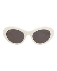 Balenciaga Balenciaga Womens Round/Oval White White Grey Fashion Designer Eyewear