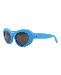 Balenciaga Womens Round/Oval Light Blue Light Blue Grey Fashion Designer Eyewear