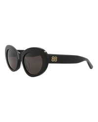 Balenciaga Womens Round/Oval Black Black Grey Fashion Designer Eyewear