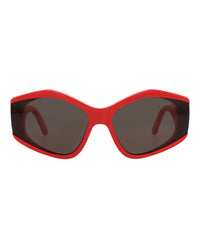 Balenciaga Womens Cat Eye Red Red Grey Fashion Designer Eyewear