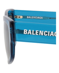 Balenciaga Unisex Square/Rectangle Blue Blue Blue Fashion Designer Eyewear