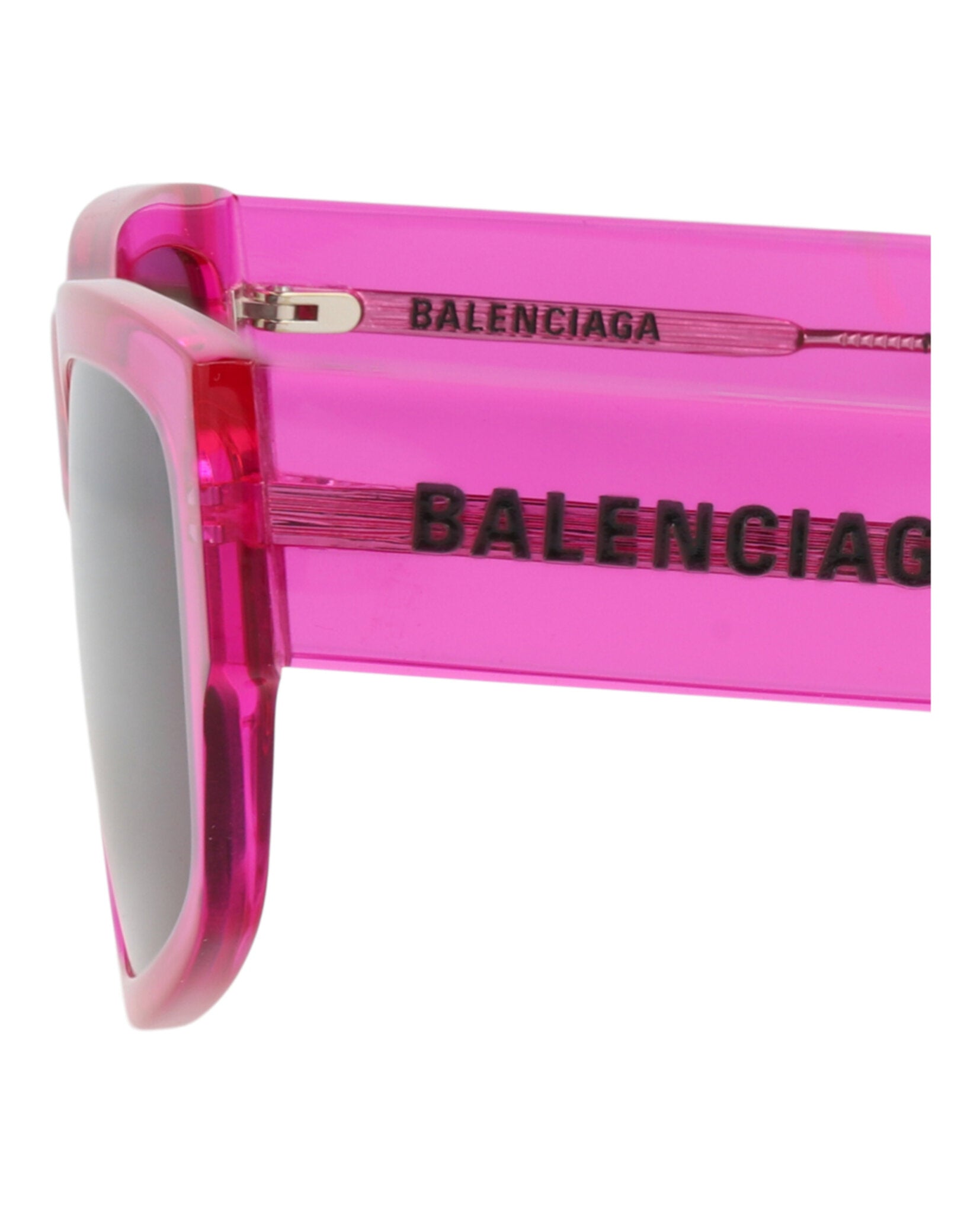Balenciaga Unisex Square/Rectangle Fuchsia Fuchsia Grey Fashion Designer Eyewear