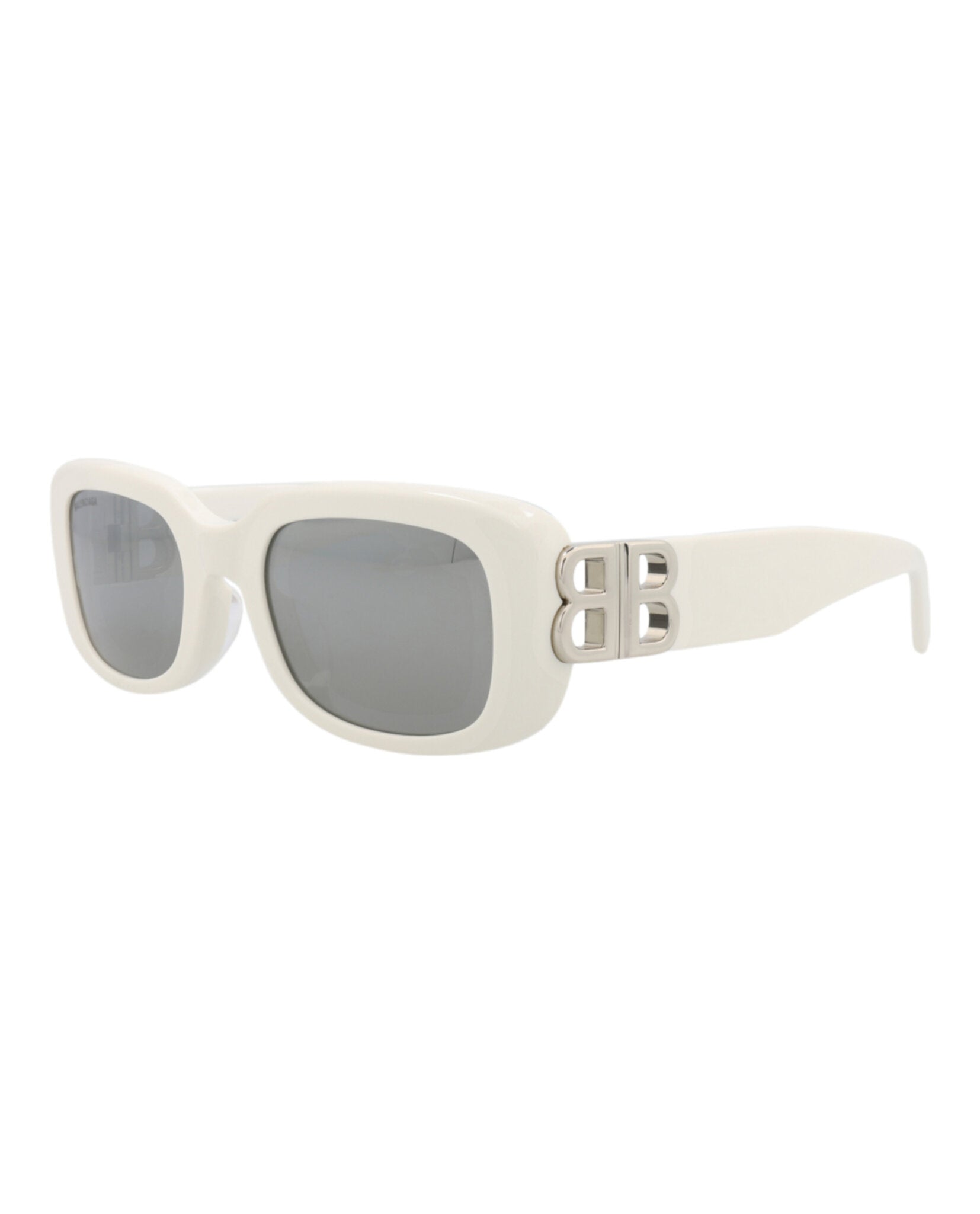 Balenciaga Balenciaga Womens Square/Rectangle White White Silver Fashion Designer Eyewear