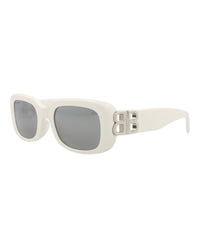 Balenciaga Balenciaga Womens Square/Rectangle White White Silver Fashion Designer Eyewear