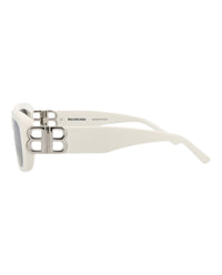 Balenciaga Balenciaga Womens Square/Rectangle White White Silver Fashion Designer Eyewear