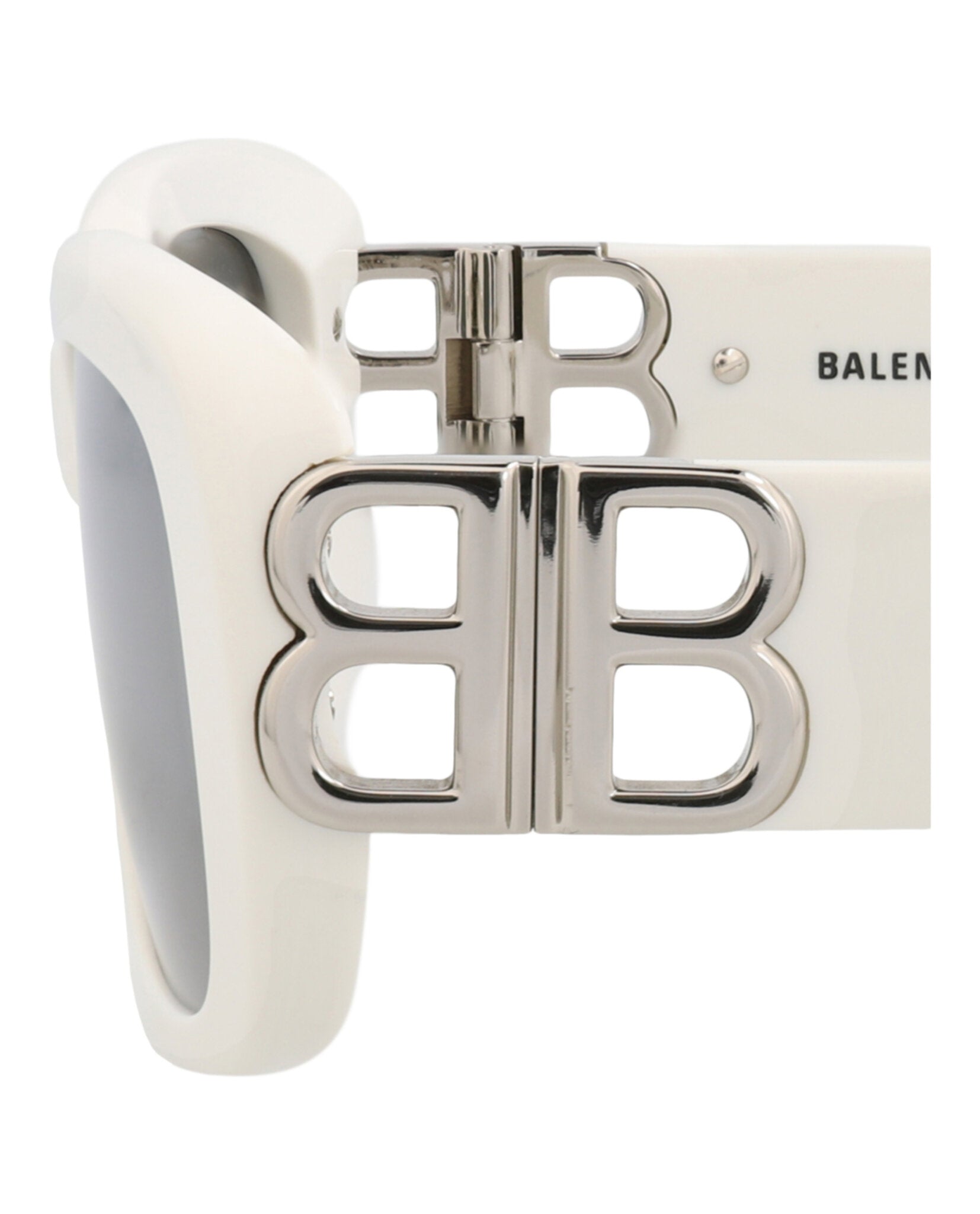 Balenciaga Balenciaga Womens Square/Rectangle White White Silver Fashion Designer Eyewear