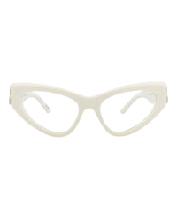 Balenciaga Womens Cat Eye White White Transparent Fashion Designer Eyewear