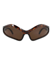 Balenciaga Unisex Shield/Wrap Havana Havana Brown Fashion Designer Eyewear