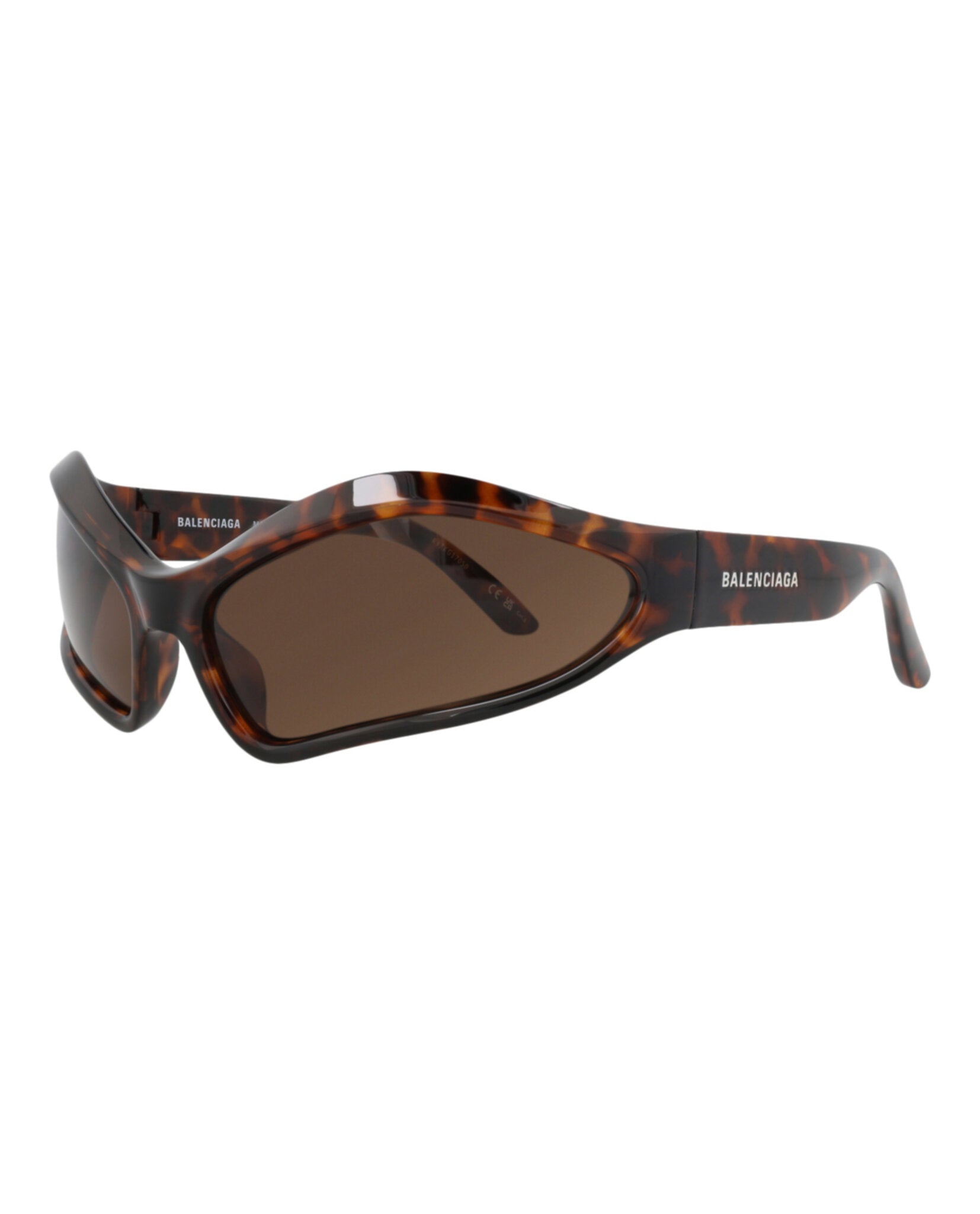 Balenciaga Unisex Shield/Wrap Havana Havana Brown Fashion Designer Eyewear