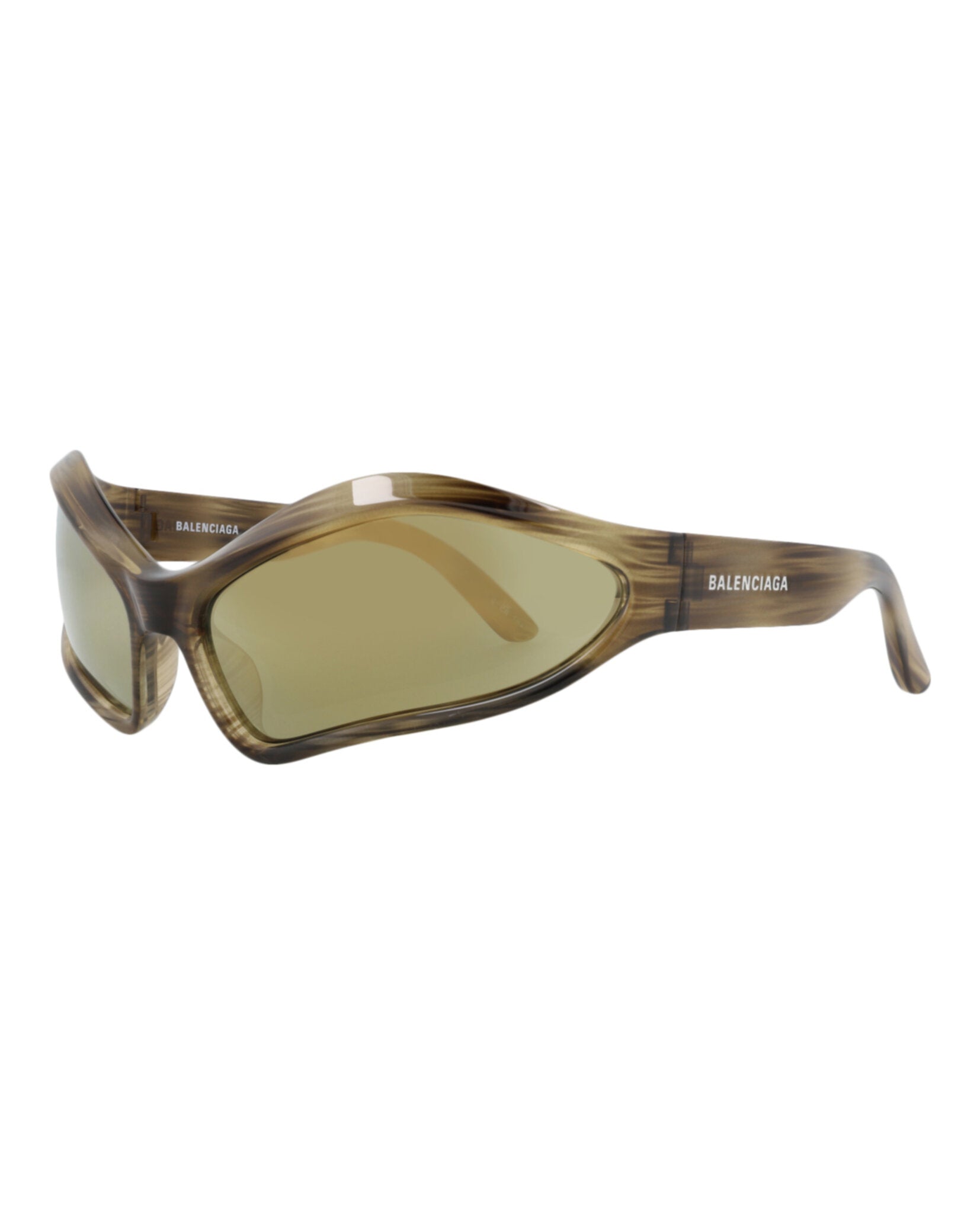 Balenciaga Unisex Shield/Wrap Havana Havana Bronze Fashion Designer Eyewear