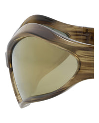 Balenciaga Unisex Shield/Wrap Havana Havana Bronze Fashion Designer Eyewear