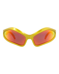 Balenciaga Unisex Shield/Wrap Yellow Yellow Red Fashion Designer Eyewear